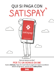 Locandina Satispay pagamento con smartphone
